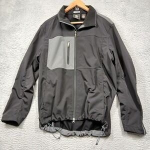 Timberland‎ Softshell Jacket Men's L Black Gray Zip Up Windproof Stretch